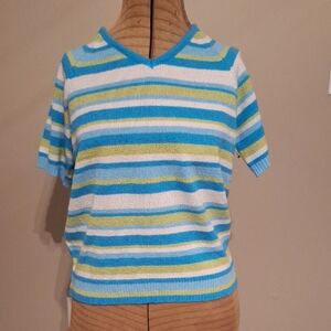 White Stag Womens Striped Blue and Yellow Sweater